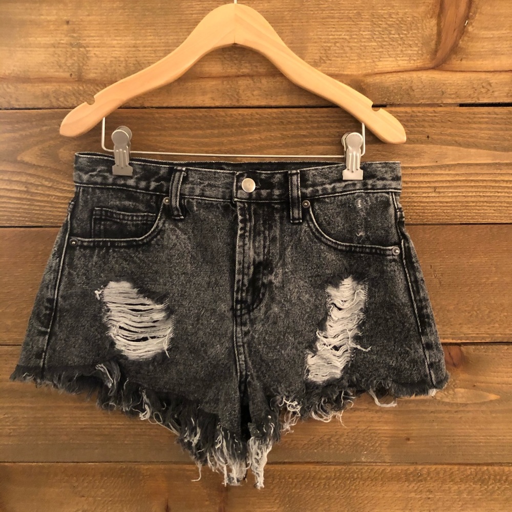 Black Denim Shorts